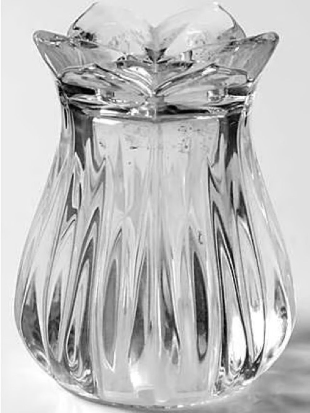 Mikasa Lotus Clear Cut Glass crystal salt & pepper set